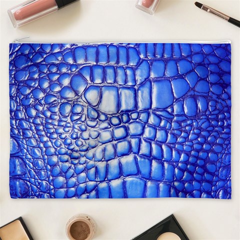 Ll Alligator Deep Blue Cosmetic Bag (XXXL) from ArtsNow.com Front