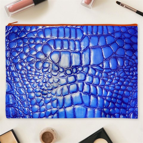 Ll Alligator Deep Blue Cosmetic Bag (XXXL) from ArtsNow.com Front