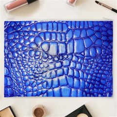 Ll Alligator Deep Blue Cosmetic Bag (XXXL) from ArtsNow.com Back