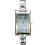 Ll Alligator Blue Rectangular Italian Charm Watch