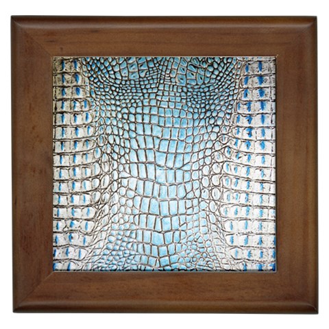 Ll Alligator Blue Framed Tile from ArtsNow.com Front