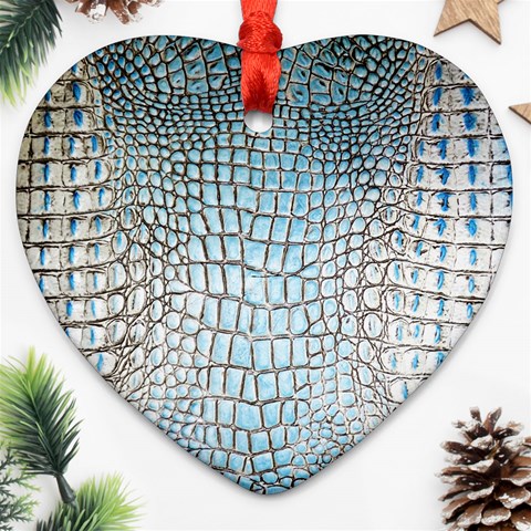 Ll Alligator Blue Ornament (Heart) from ArtsNow.com Front