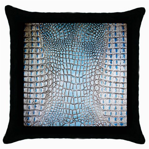 Ll Alligator Blue Throw Pillow Case (Black) from ArtsNow.com Front