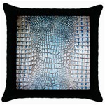 Ll Alligator Blue Throw Pillow Case (Black)