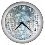 Ll Alligator Blue Wall Clock (Silver)