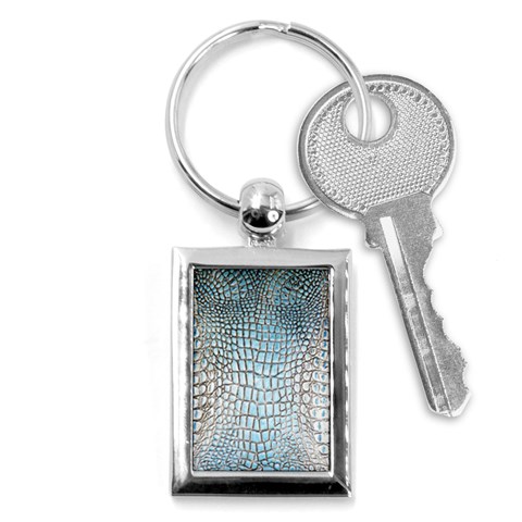 Ll Alligator Blue Key Chain (Rectangle) from ArtsNow.com Front