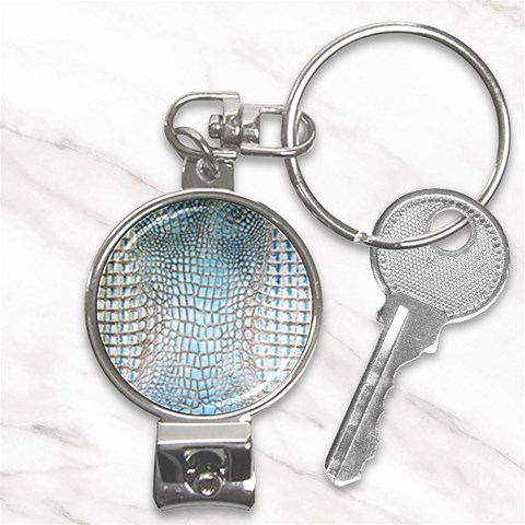 Ll Alligator Blue Nail Clippers Key Chain from ArtsNow.com Front