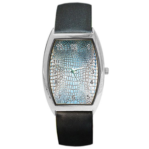 Ll Alligator Blue Barrel Style Metal Watch from ArtsNow.com Front