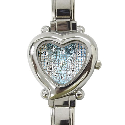 Ll Alligator Blue Heart Italian Charm Watch from ArtsNow.com Front