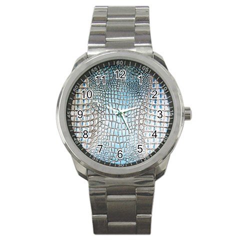 Ll Alligator Blue Sport Metal Watch from ArtsNow.com Front