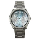 Ll Alligator Blue Sport Metal Watch