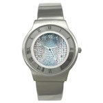 Ll Alligator Blue Stainless Steel Watch