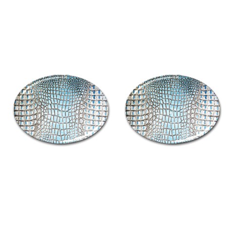 Ll Alligator Blue Cufflinks (Oval) from ArtsNow.com Front(Pair)