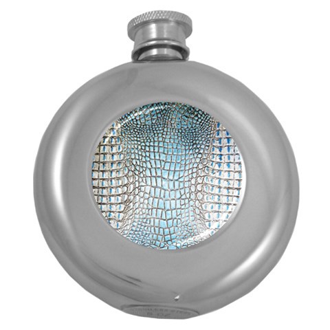 Ll Alligator Blue Hip Flask (5 oz) from ArtsNow.com Front