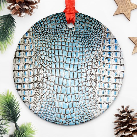 Ll Alligator Blue Round Ornament (Two Sides) from ArtsNow.com Front