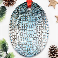 Ll Alligator Blue Oval Ornament (Two Sides) from ArtsNow.com Front