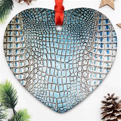 Ll Alligator Blue Heart Ornament (Two Sides) from ArtsNow.com Front