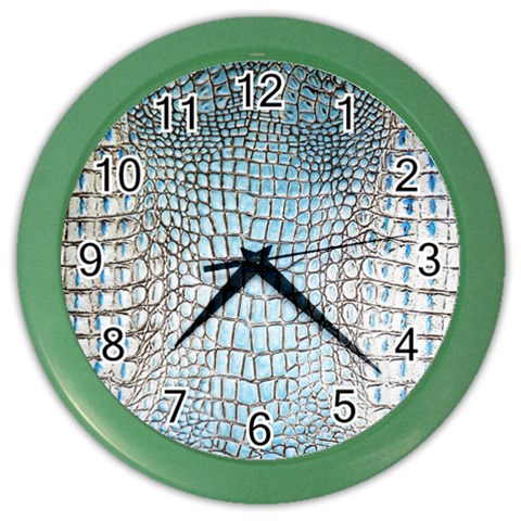 Ll Alligator Blue Color Wall Clock from ArtsNow.com Front