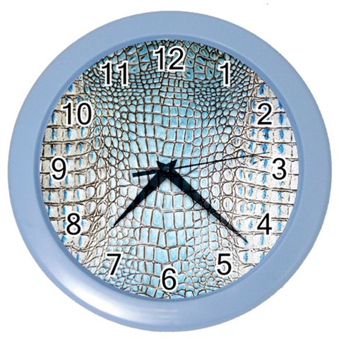 Ll Alligator Blue Color Wall Clock from ArtsNow.com Front