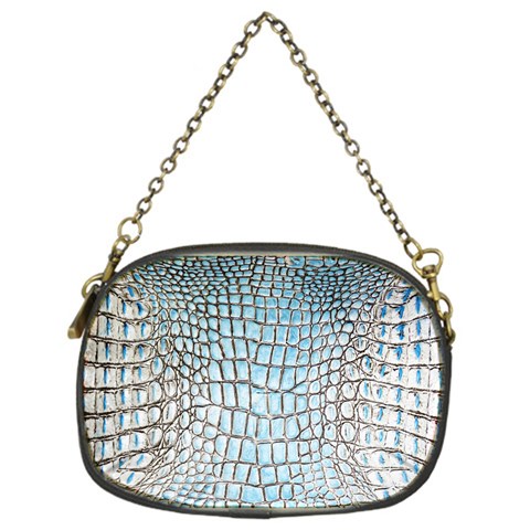 Ll Alligator Blue Chain Purse (One Side) from ArtsNow.com Front