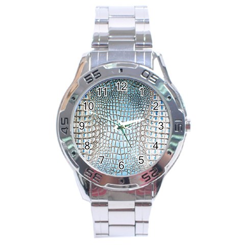 Ll Alligator Blue Stainless Steel Analogue Men’s Watch from ArtsNow.com Front