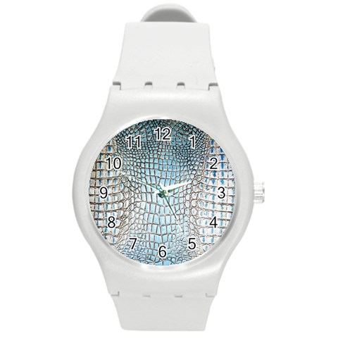 Ll Alligator Blue Round Plastic Sport Watch Medium from ArtsNow.com Front