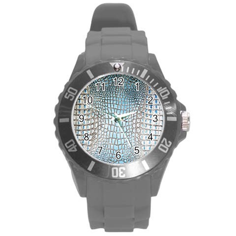 Ll Alligator Blue Round Plastic Sport Watch Large from ArtsNow.com Front