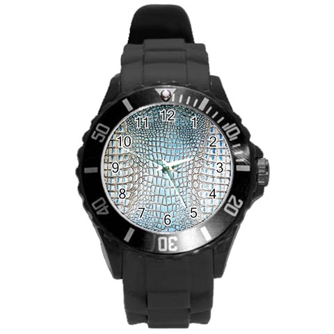 Ll Alligator Blue Round Plastic Sport Watch Large from ArtsNow.com Front