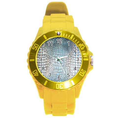 Ll Alligator Blue Round Plastic Sport Watch Large from ArtsNow.com Front