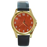 Ll  Gator Round Gold Metal Watch