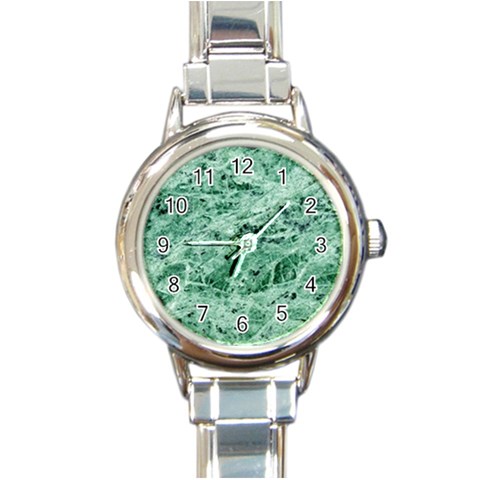 12x12 Gemstone Green Marble Round Italian Charm Watch from ArtsNow.com Front