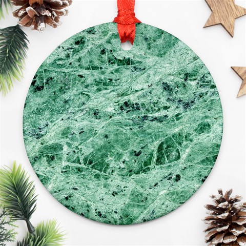 12x12 Gemstone Green Marble Ornament (Round) from ArtsNow.com Front