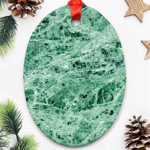 12x12 Gemstone Green Marble Ornament (Oval) from ArtsNow.com Front