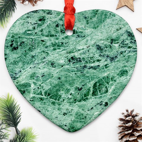 12x12 Gemstone Green Marble Ornament (Heart) from ArtsNow.com Front