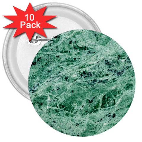 12x12 Gemstone Green Marble 3  Button (10 pack) from ArtsNow.com Front