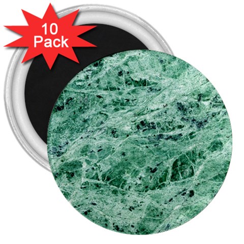 12x12 Gemstone Green Marble 3  Magnet (10 pack) from ArtsNow.com Front