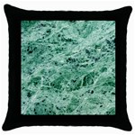 12x12 Gemstone Green Marble Throw Pillow Case (Black)