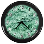 12x12 Gemstone Green Marble Wall Clock (Black)