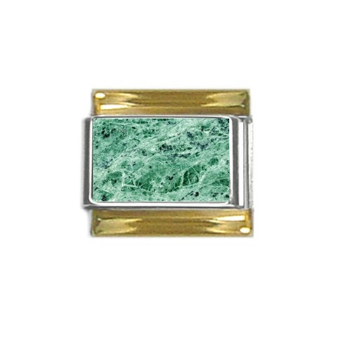 12x12 Gemstone Green Marble Gold Trim Italian Charm (9mm) from ArtsNow.com Front