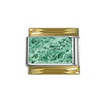 12x12 Gemstone Green Marble Gold Trim Italian Charm (9mm)