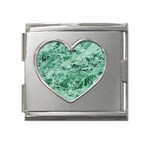 12x12 Gemstone Green Marble Mega Link Heart Italian Charm (18mm)