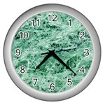 12x12 Gemstone Green Marble Wall Clock (Silver)