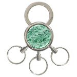 12x12 Gemstone Green Marble 3-Ring Key Chain