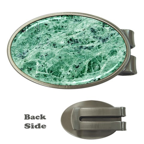 12x12 Gemstone Green Marble Money Clip (Oval) from ArtsNow.com Front