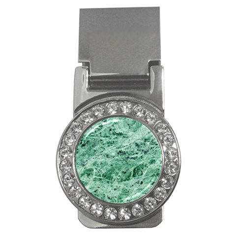 12x12 Gemstone Green Marble Money Clip (CZ) from ArtsNow.com Front