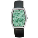 12x12 Gemstone Green Marble Barrel Style Metal Watch