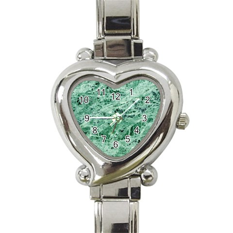 12x12 Gemstone Green Marble Heart Italian Charm Watch from ArtsNow.com Front