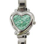 12x12 Gemstone Green Marble Heart Italian Charm Watch