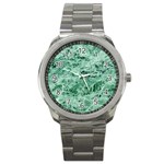 12x12 Gemstone Green Marble Sport Metal Watch