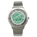 12x12 Gemstone Green Marble Stainless Steel Watch